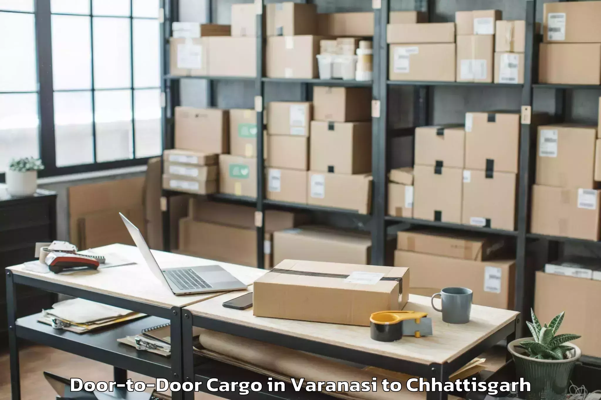 Professional Varanasi to Balod Door To Door Cargo